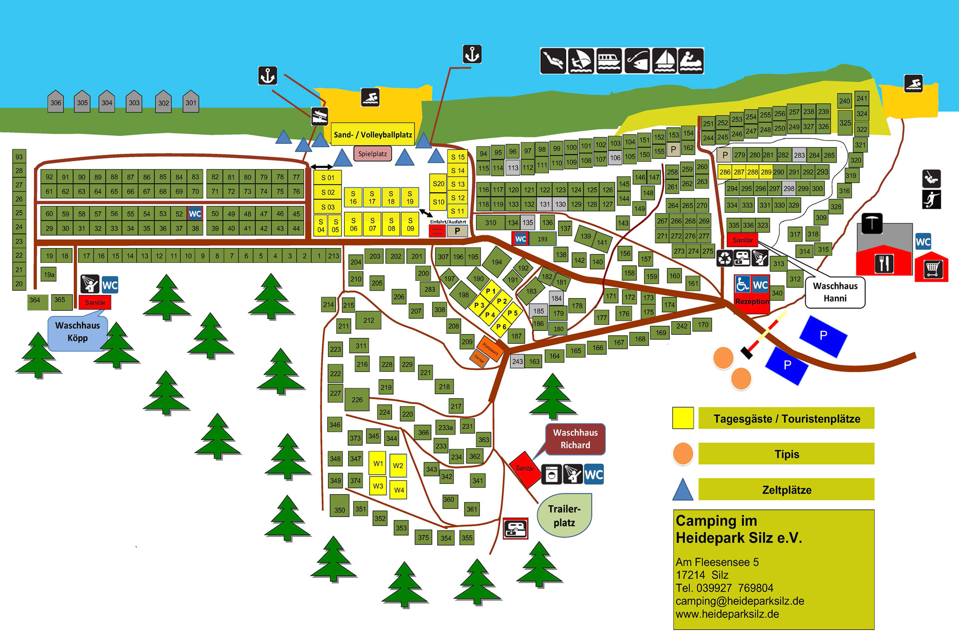 Lageplan Campingplatz Heidepark Silz